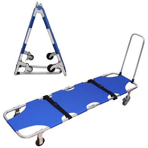 fabric 4 foldable aluminum alloy stretcher|folding stretcher wheels.